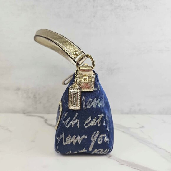 Coach Poppy New York Script Y2K Baguette Shoulder Bag - Picture 4 of 11